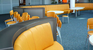 Cuir artificiel de skai® en jaune et orange pour meubles rembourrés