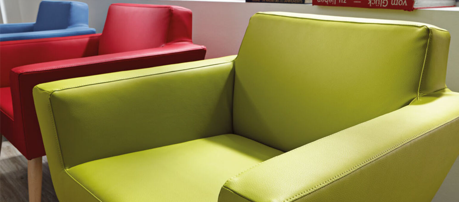 Artificial leather from skai® in green & olive for upholstered furniture