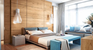 Bedroom furniture with oak furniture foil 